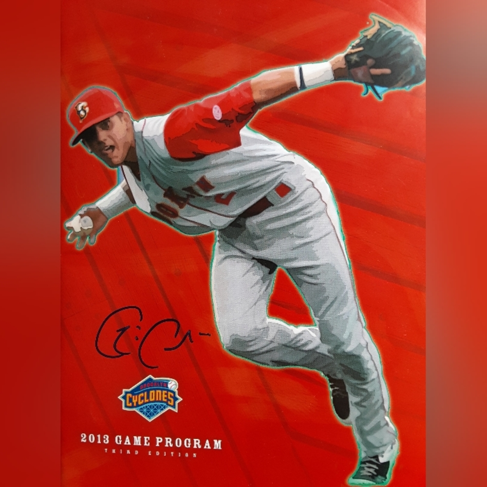 Brooklyn Cyclones signed game program NY Mets
